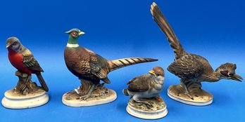 4 Lefton China Hand Painted Bird Figurines - (s2)
