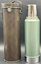 Vintage Stanley Alladin Thermos With Leather Carry Case - (FR1)