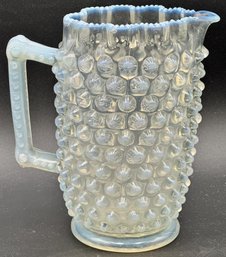 Beautiful Vintage Glass Hobnail Pitcher - (FR1)