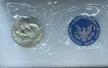 Vintage 1973-S Eisenhower Uncirculated 40% Silver Dollar - OGP (J4)