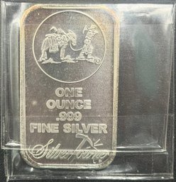 SilverTowne 1 Troy Oz Pure .999 Silver Bar  (J6)