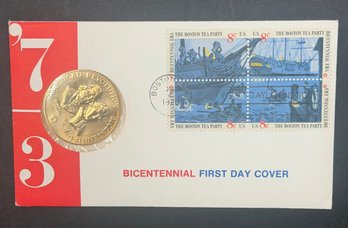 Vintage 1973 U.S. Bicentennial Philatelic Numismatic Combination (PNC) - Boston  (J7)