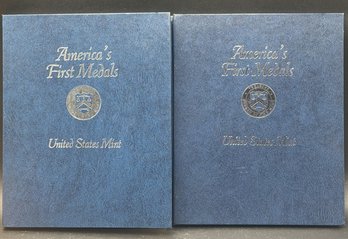 2 Complete US Mint Americas First Medals Commemorative Sets (1973 Pewter & 1976 Bronze) (J10)