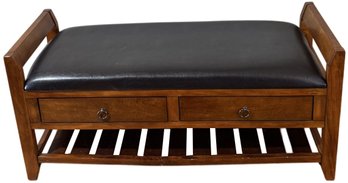 2 Veneer Drawer Storage Bench - (FR)