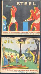 Two Vintage 1937 Children's Picture Books From The 'Round Robin Series' Steel & Oil (B121)(D)