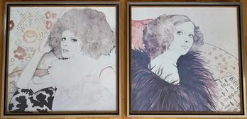 Lot Of 2 - Franklin Art Products Art Deco Style Victor Vasarley Prints (B137)(D)