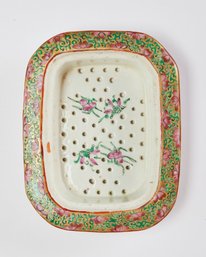 Antique Floral Hand-Painted Porcelain Soap Dish