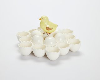 Adorable Porcelain Chick Egg Holder