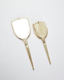 Vanity Mirror & Brush Set