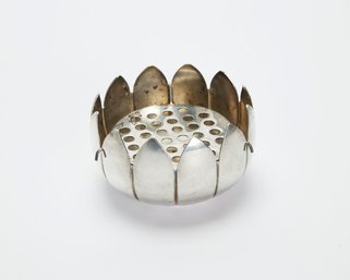 LEONARD Silver Plate Lotus Flower Bowl W/ Removable Frog Insert