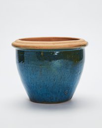 Blue Glazed Ceramic Pot Planter
