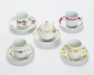 Collection Of Demitasse Espresso Cups And Sugar Bowl / Children's Tea Set