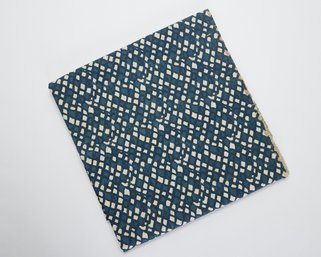 Retro Style Blue Stained Glass Geometric Printed Fabric