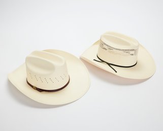 Pair Of Straw Cowboy Hats