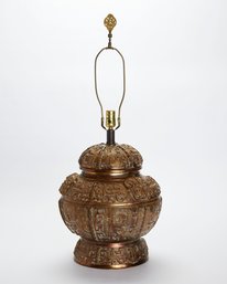 Large Lamp With Aztec/Mayan-Inspired Motif