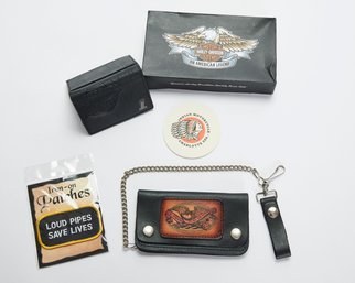 (2) Harley Davidson Wallets & Patch