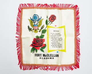 Antique Military 'Mother' Poem On Fabric