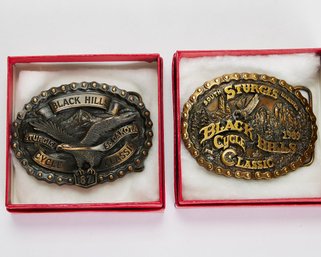 (2) Sturgis Belt Buckles
