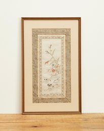 Framed Asian Embroidery On Silk
