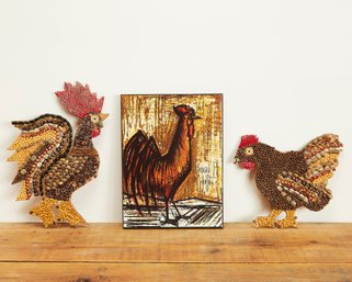 Crafted Chickens And Wall Art
