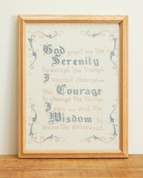Serenity Prayer Framed Cross Stitch