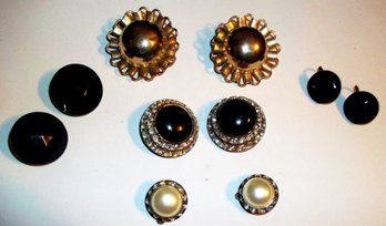 Lot Of 5 Pair Chunky Vintage Clip On Earrings