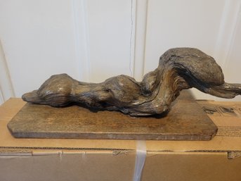 Vintage Found Object Art Driftwood Mounted On Base