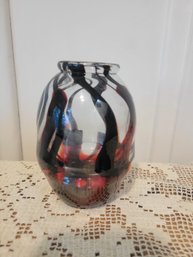 Pretty Signed Art Glass Cabinet Vase