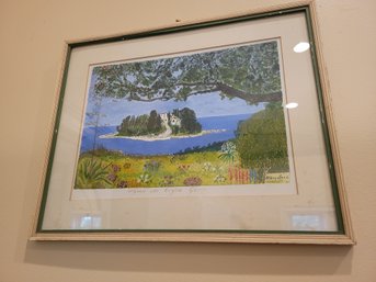 Titled And Signed Painting 'Ulysses Isle Corfou Greece' Island Of Corfu