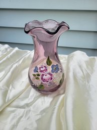 Purple Vase With Floral Decorations
