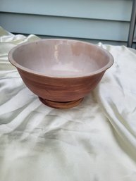 Vintage Hand Made Artist Signed Stapleton Pedestal Pottery Bowl