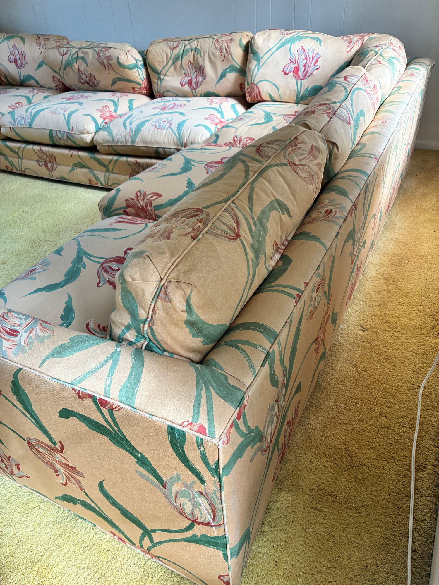 Drexel Heritage Floral Sectional Sofa #33826 | Auctionninja.com