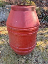 Red Plastic Barrel