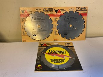 (3) 7 1/4 Inch Saw Blades