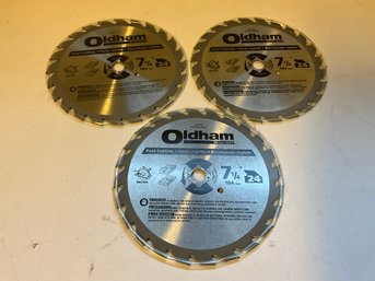 (3) Oldham 7 1/4 Inch Saw Blades