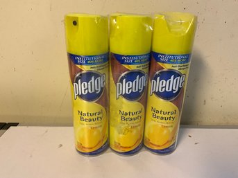 (3) Cans Of Pledge Cleaner