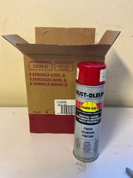 Grouping Of Hard Hat Rust-oleum Safety Red Spray Paint Cans