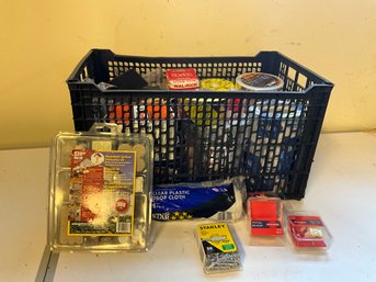Grouping Of Miscellaneous Garage And Household Items - Tape, Household Protection Kit, Hardware And More