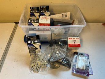 Grouping Of Miscellaneous Household Items - Timer Switches, Safety Glasses, Thermometers And More