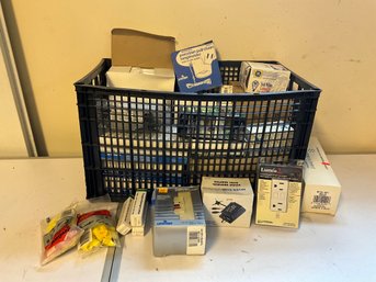 Grouping Of Miscellaneous Electrical Items - Lightbulbs, Switches, Wire Caps And More