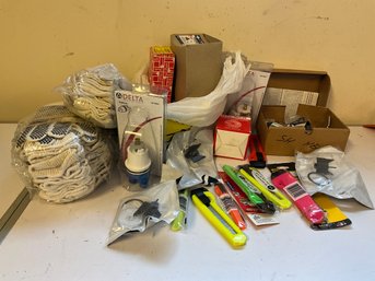 Grouping Of Miscellaneous Garage Items - Work Gloves, Kohler Parts, Hardware And More