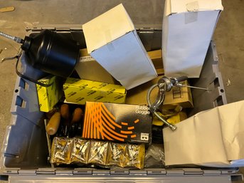 Grouping Of Miscellaneous Hardware And Hand Tools - Goggles, Oil Cans, Valves And More
