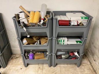 Large Grouping Of Miscellaneous Garage And Household Items - Painting Supplies, Fixtures, Caulk Guns And More