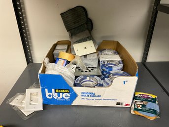Grouping Of Miscellaneous Garage And Household Items - Tape, Electrical Supplies And More