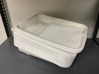 Grouping Of White Plastic Paint Tray Liners