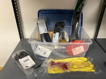 Grouping Of Miscellaneous Household And Garage Items - Cable Ties, Rubber Gloves And More