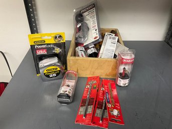 Grouping Of Miscellaneous Hardware And Hand Tools - Drill Bits, Screw Drivers And More
