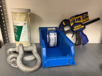Grouping Of Miscellaneous Garage Items - Tape, Cable Ties And More