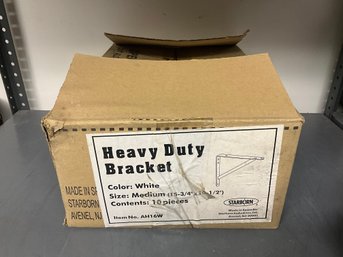 (8) Heavy Duty White Wall Brackets