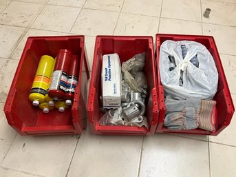 Grouping Of Miscellaneous Garage Items - Work Gloves, Propane And More